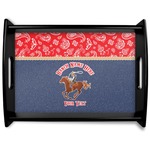 Western Ranch Black Wooden Tray - Large (Personalized)