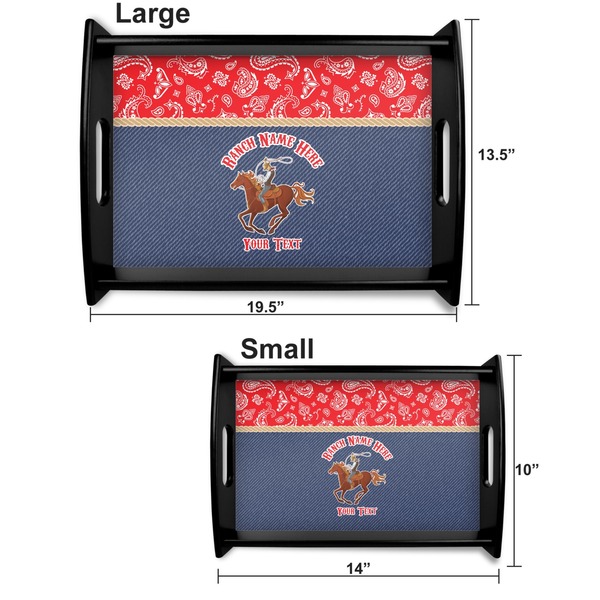 Western Ranch Serving Tray Black Sizes