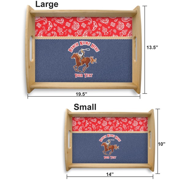 Western Ranch Serving Tray Wood Sizes