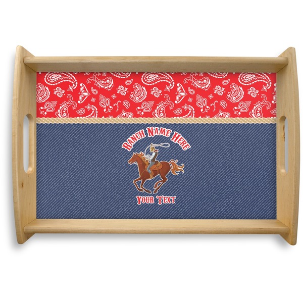 Custom Western Ranch Natural Wooden Tray - Small (Personalized)