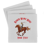 Western Ranch Absorbent Stone Coasters - Set of 4 (Personalized)