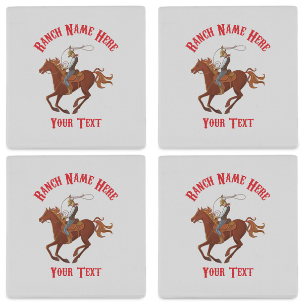 Western Ranch Set of 4 Sandstone Coasters - See All 4 View