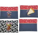 Western Ranch Set of 4 Glass Rectangular Appetizer / Dessert Plate (Personalized)