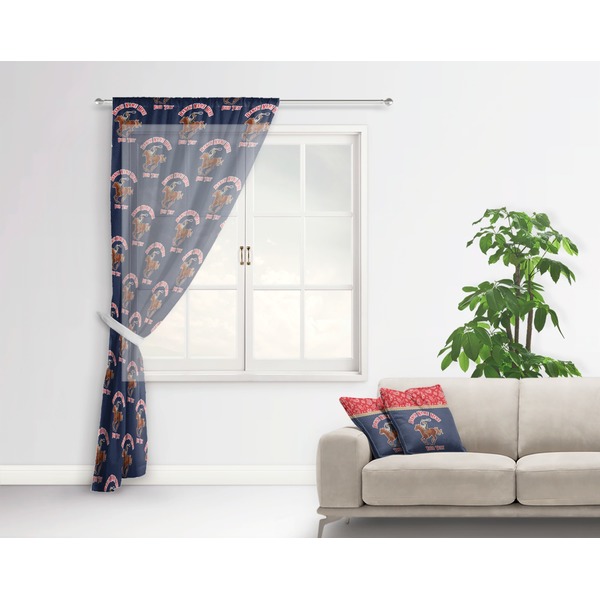 Western Ranch Sheer Curtain With Window and Rod - in Room Matching Pillow