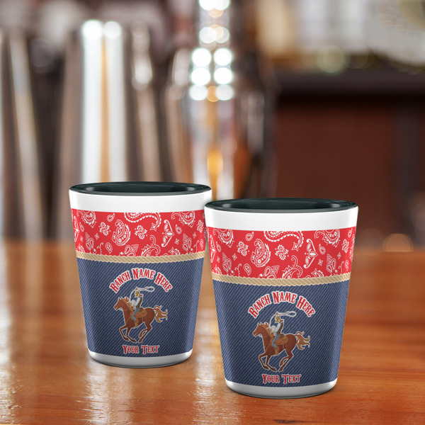 Western Ranch Shot Glass - Two Tone - LIFESTYLE