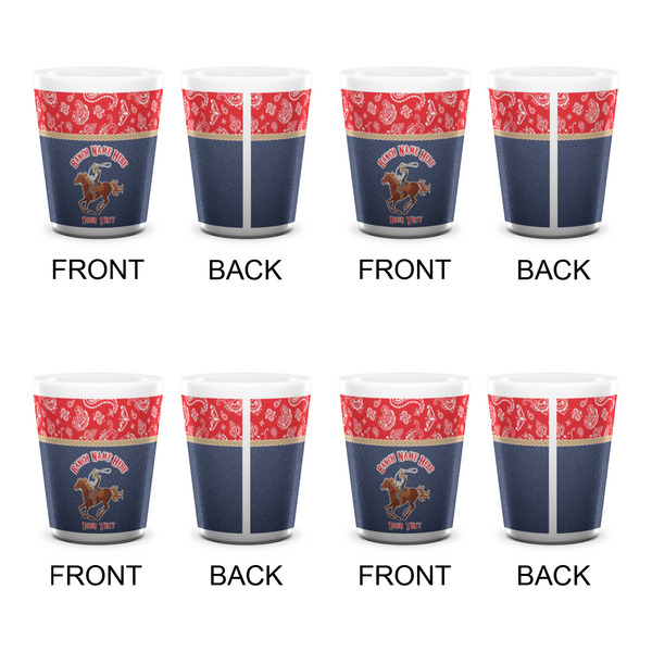 Western Ranch Shot Glass - White - Set of 4 - APPROVAL