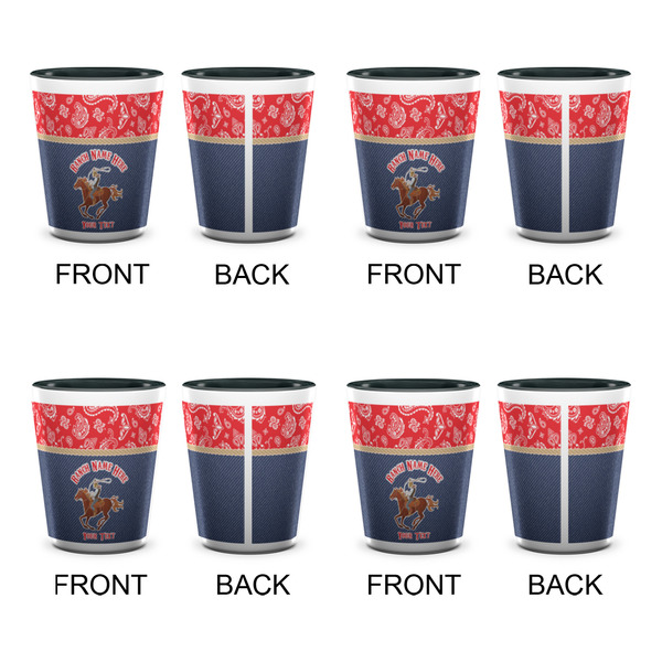 Western Ranch Shot Glassess - Two Tone - Set of 4 - APPROVAL