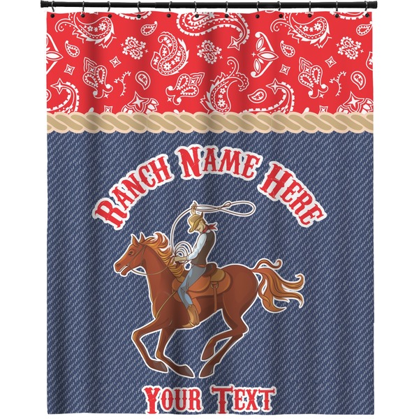 Custom Western Ranch Extra Long Shower Curtain - 70"x84" (Personalized)