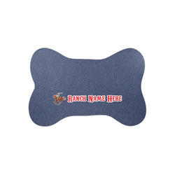 Western Ranch Bone Shaped Dog Food Mat (Small) (Personalized)