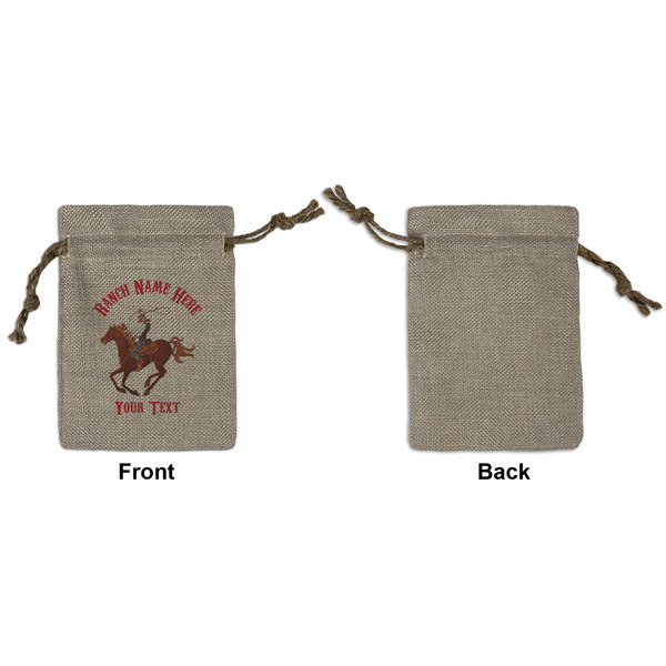 Western Ranch Small Burlap Gift Bag - Front Approval