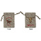 Western Ranch Small Burlap Gift Bag - Front and Back