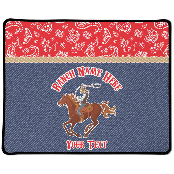 Custom Western Ranch Large Gaming Mouse Pad - 12.5" x 10" (Personalized)