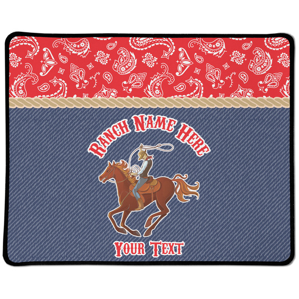 Custom Western Ranch Large Gaming Mouse Pad - 12.5" x 10" (Personalized)