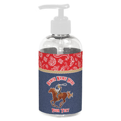 Western Ranch Plastic Soap / Lotion Dispenser (8 oz - Small - White) (Personalized)