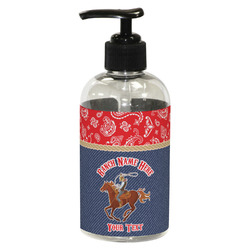 Western Ranch Plastic Soap / Lotion Dispenser (8 oz - Small - Black) (Personalized)