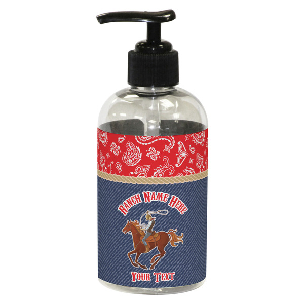 Custom Western Ranch Plastic Soap / Lotion Dispenser (8 oz - Small - Black) (Personalized)