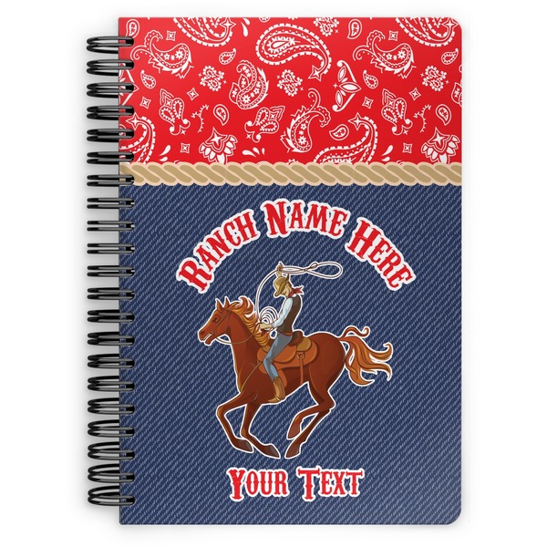 Custom Western Ranch Spiral Notebook - 7x10 w/ Name or Text