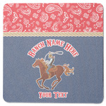 Western Ranch Square Rubber Backed Coaster (Personalized)