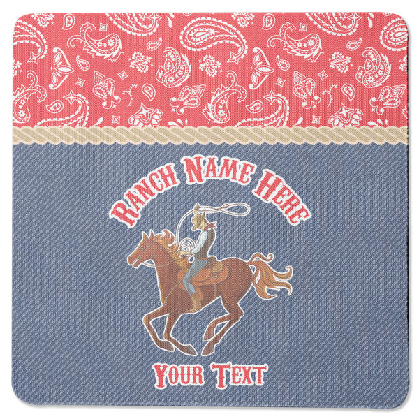Western Ranch Square Coaster Rubber Back - Single