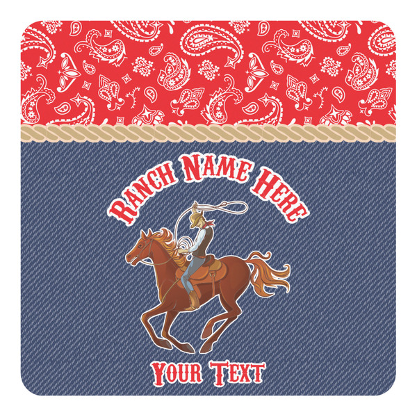 Custom Western Ranch Square Decal - Small (Personalized)