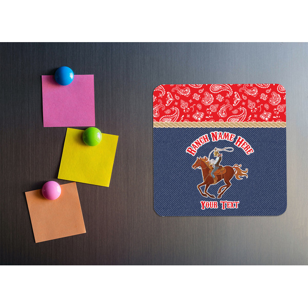 Western Ranch Square Fridge Magnet - LIFESTYLE