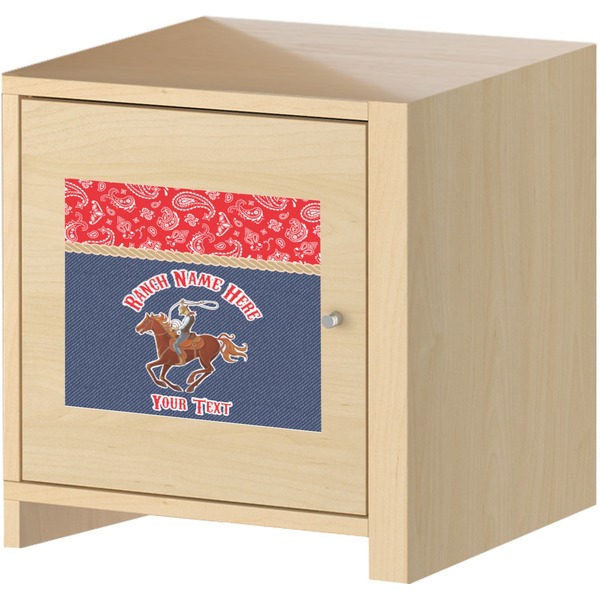 Western Ranch Square Wall Decal on Wooden Cabinet