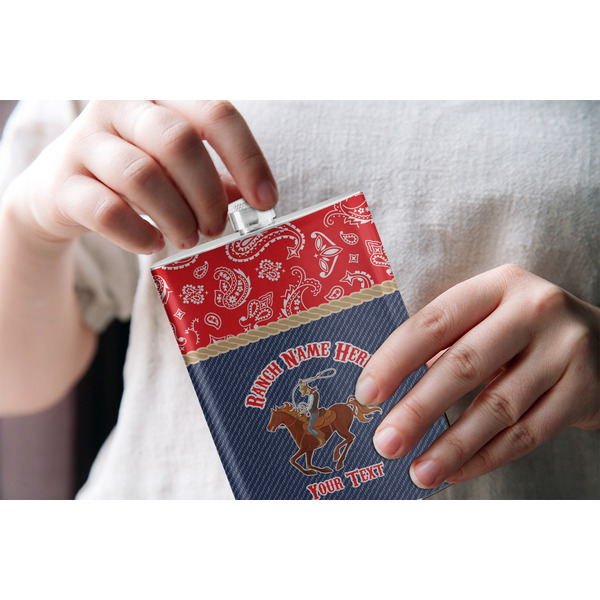 Western Ranch Stainless Steel Flask - LIFESTYLE 1