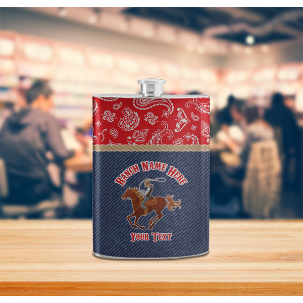 Western Ranch Stainless Steel Flask - LIFESTYLE 2