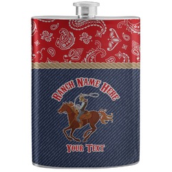 Western Ranch Stainless Steel Flask (Personalized)