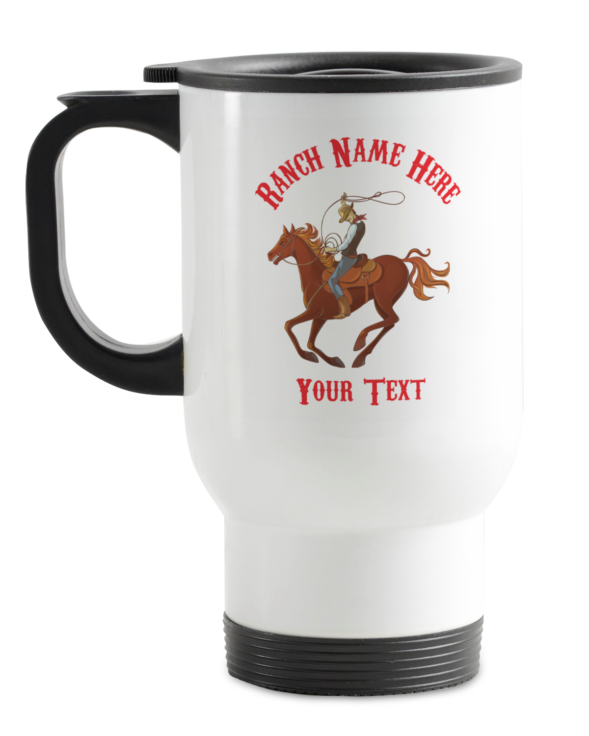 Western Ranch Stainless Steel Travel Mug with Handle YouCustomizeIt