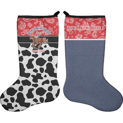 Western Ranch Holiday Stocking - Double-Sided - Neoprene (Personalized)