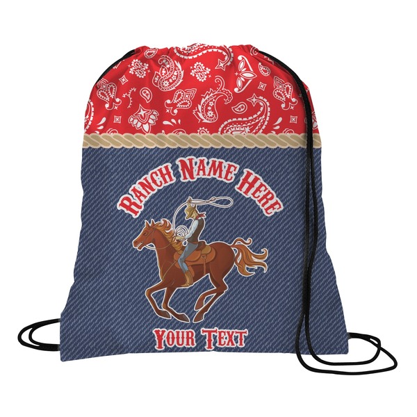 Custom Western Ranch Drawstring Backpack - Large (Personalized)