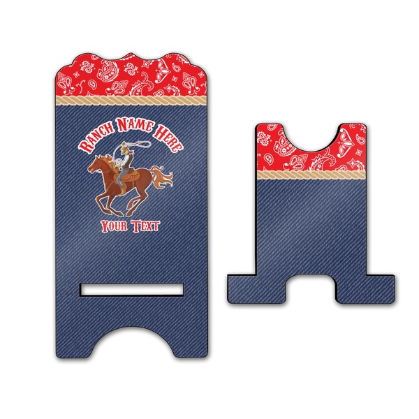 Western Ranch Stylized Phone Stand - Front & Back - Large