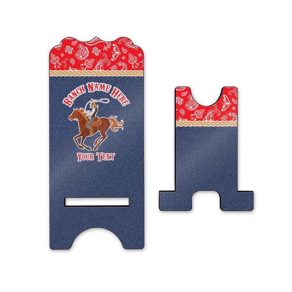 Western Ranch Stylized Phone Stand - Front & Back - Small