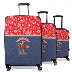 Western Ranch 3 Piece Luggage Set - 20" Carry On, 24" Medium Checked, 28" Large Checked (Personalized)