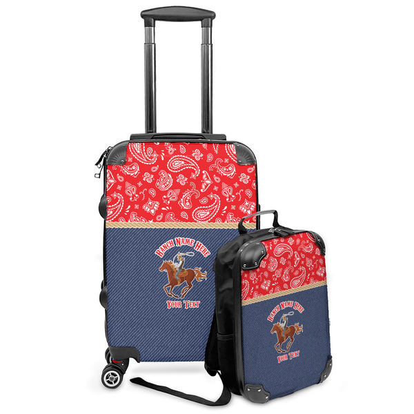 Custom Western Ranch Kids 2-Piece Luggage Set - Suitcase & Backpack (Personalized)