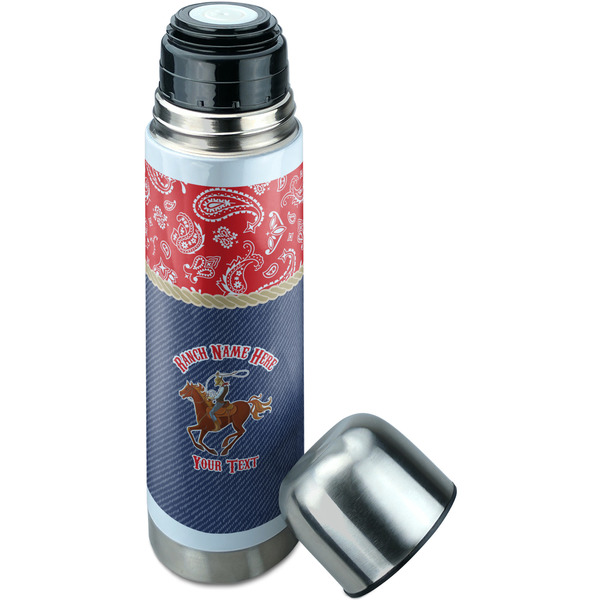 Western Ranch Thermos - Lid Off