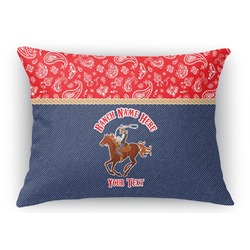Western Ranch Rectangular Throw Pillow Case - 12"x18" (Personalized)