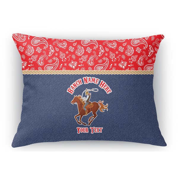 Custom Western Ranch Rectangular Throw Pillow Case (Personalized)