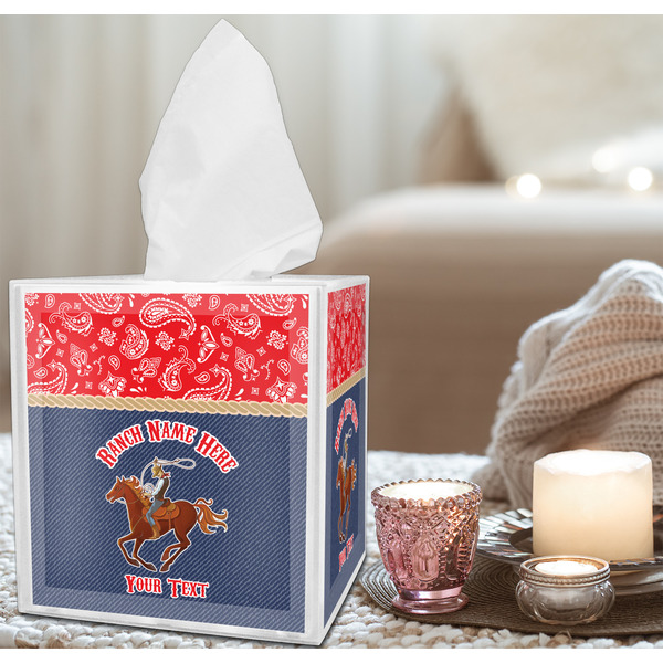 Western Ranch Tissue Box - LIFESTYLE