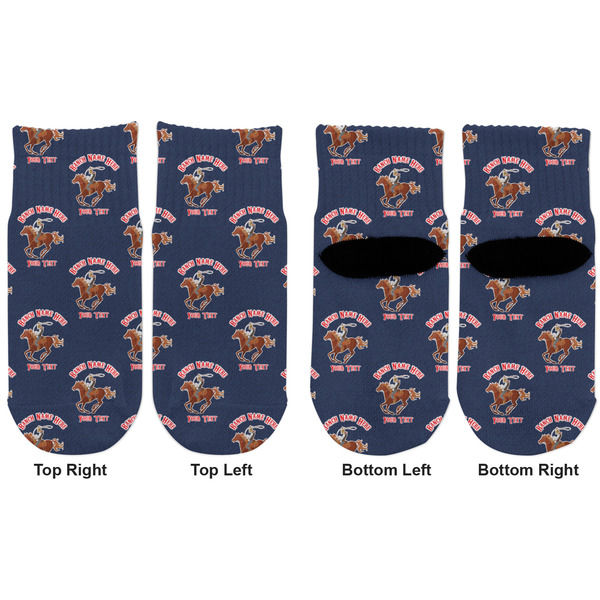 Western Ranch Toddler Ankle Socks - Double Pair - Front and Back - Apvl