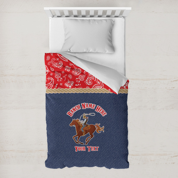 Custom Western Ranch Toddler Duvet Cover w/ Name or Text