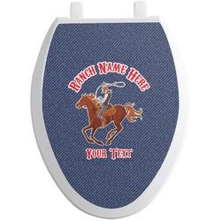 Western Ranch Toilet Seat Decal - Elongated (Personalized)