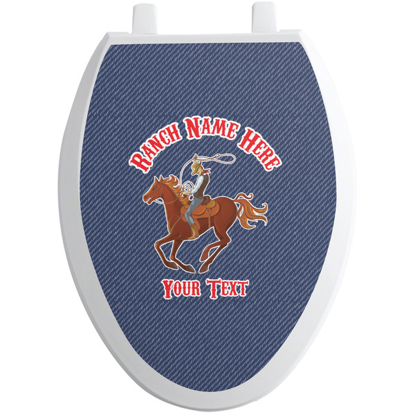 Custom Western Ranch Toilet Seat Decal - Elongated (Personalized)