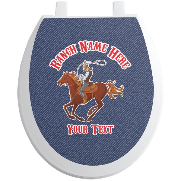Custom Western Ranch Toilet Seat Decal - Round (Personalized)