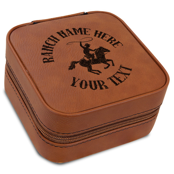 Custom Western Ranch Travel Jewelry Box - Leather (Personalized)