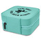 Western Ranch Travel Jewelry Boxes - Leather - Teal - View from Rear