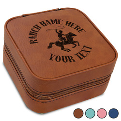 Western Ranch Travel Jewelry Box - Leather (Personalized)