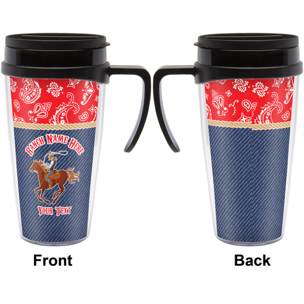 Western Ranch Travel Mug with Black Handle - Approval