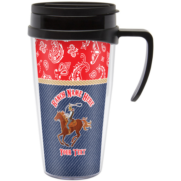 Custom Western Ranch Acrylic Travel Mug with Handle (Personalized)